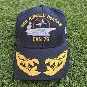 USS Ronald Regan CVN 76 Navy Naval Ship Embroidered Baseball Cap Hat Vintage